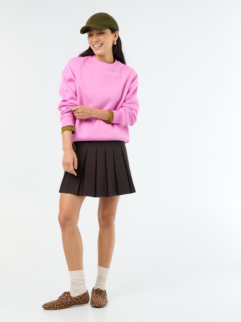 Sudadera básica de felpa Rosa - Kiabi