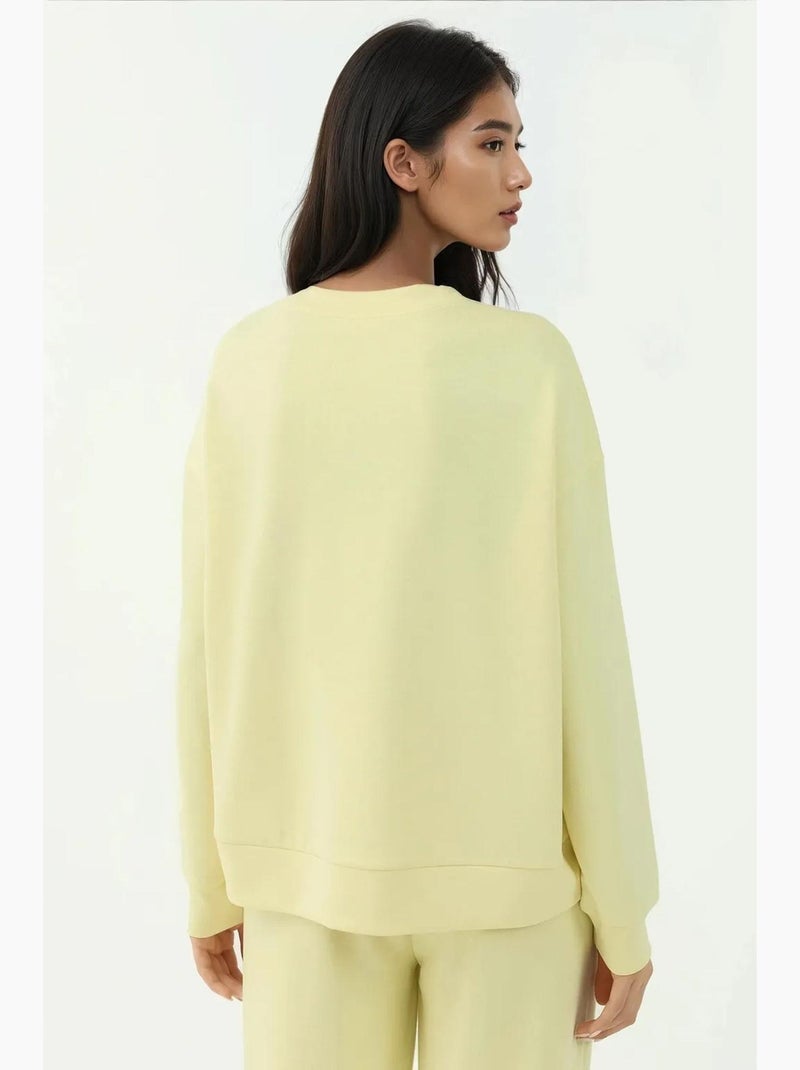 Sudadera básica de tacto suave hiccup Amarillo limón - Kiabi