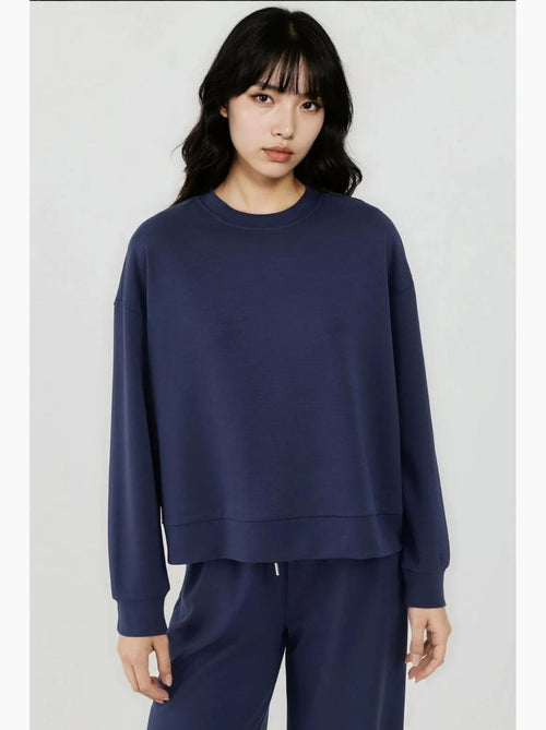 Sudadera básica de tacto suave hiccup - Kiabi Sudadera básica de tacto suave hiccup - Kiabi