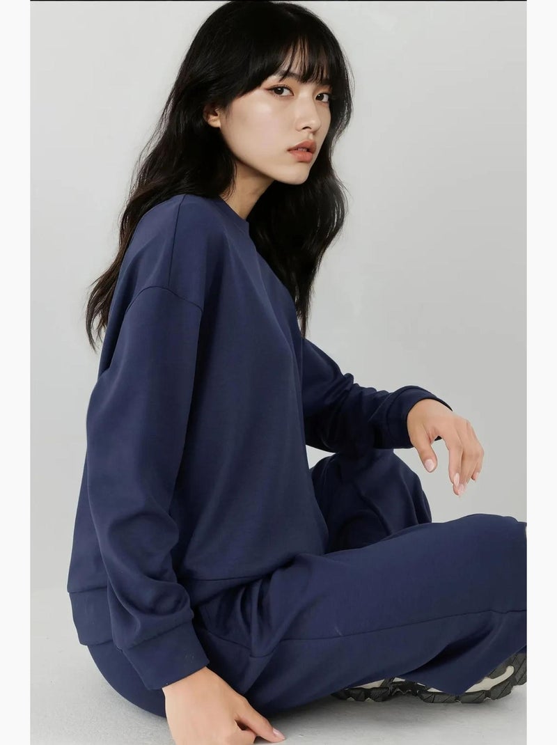 Sudadera básica de tacto suave hiccup Azul marino - Kiabi