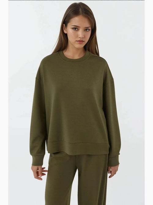 Sudadera básica de tacto suave hiccup - Kiabi Sudadera básica de tacto suave hiccup - Kiabi