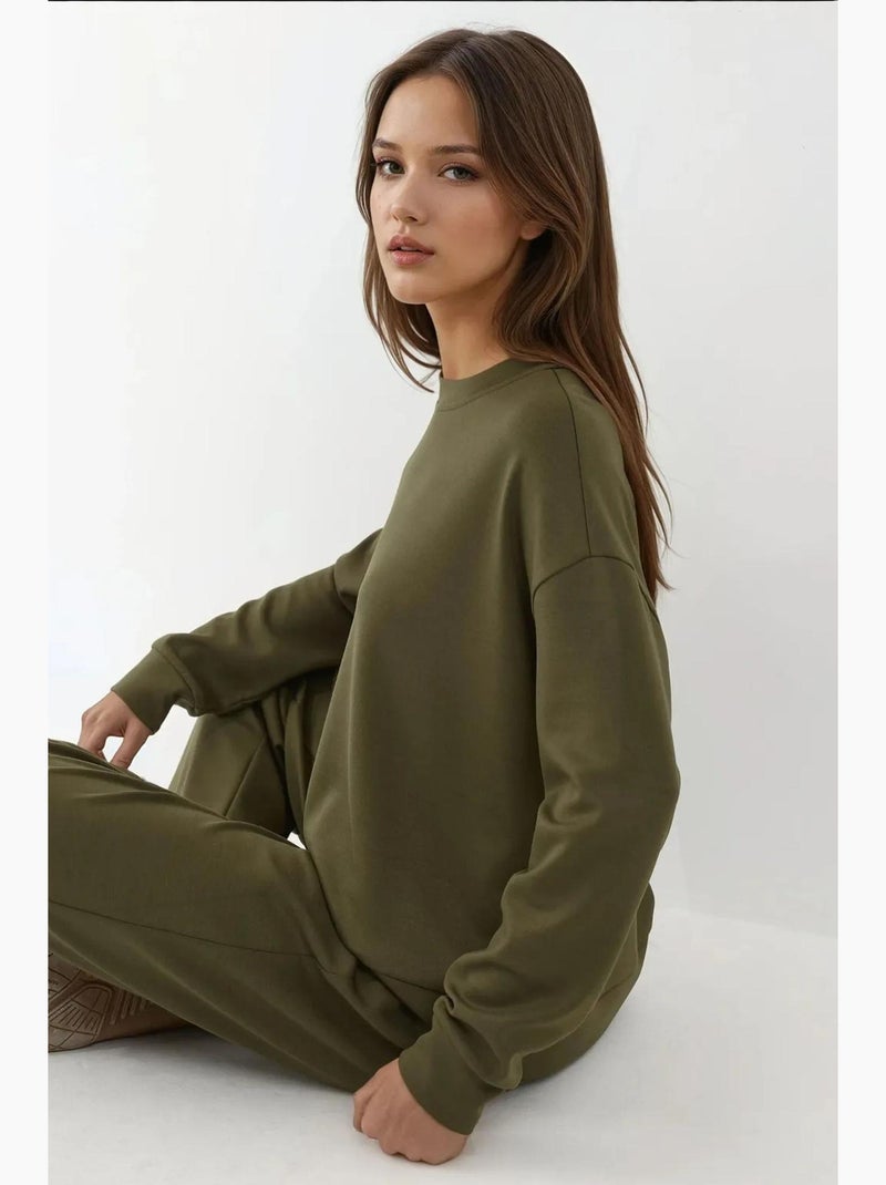 Sudadera básica de tacto suave hiccup Caqui - Kiabi