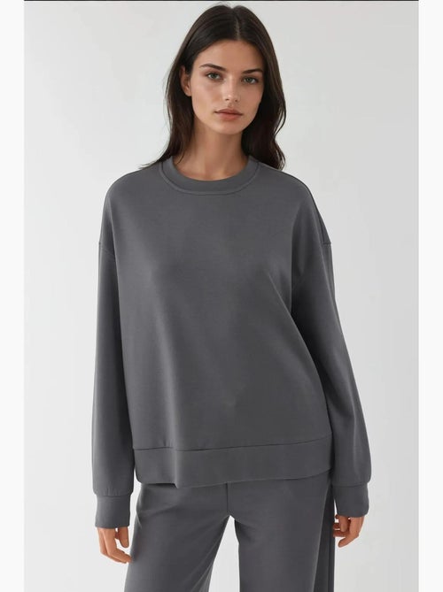 Sudadera básica de tacto suave hiccup - Kiabi Sudadera básica de tacto suave hiccup - Kiabi