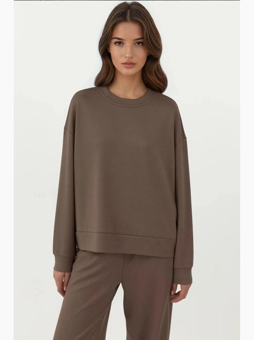 Sudadera básica de tacto suave hiccup - Kiabi Sudadera básica de tacto suave hiccup - Kiabi