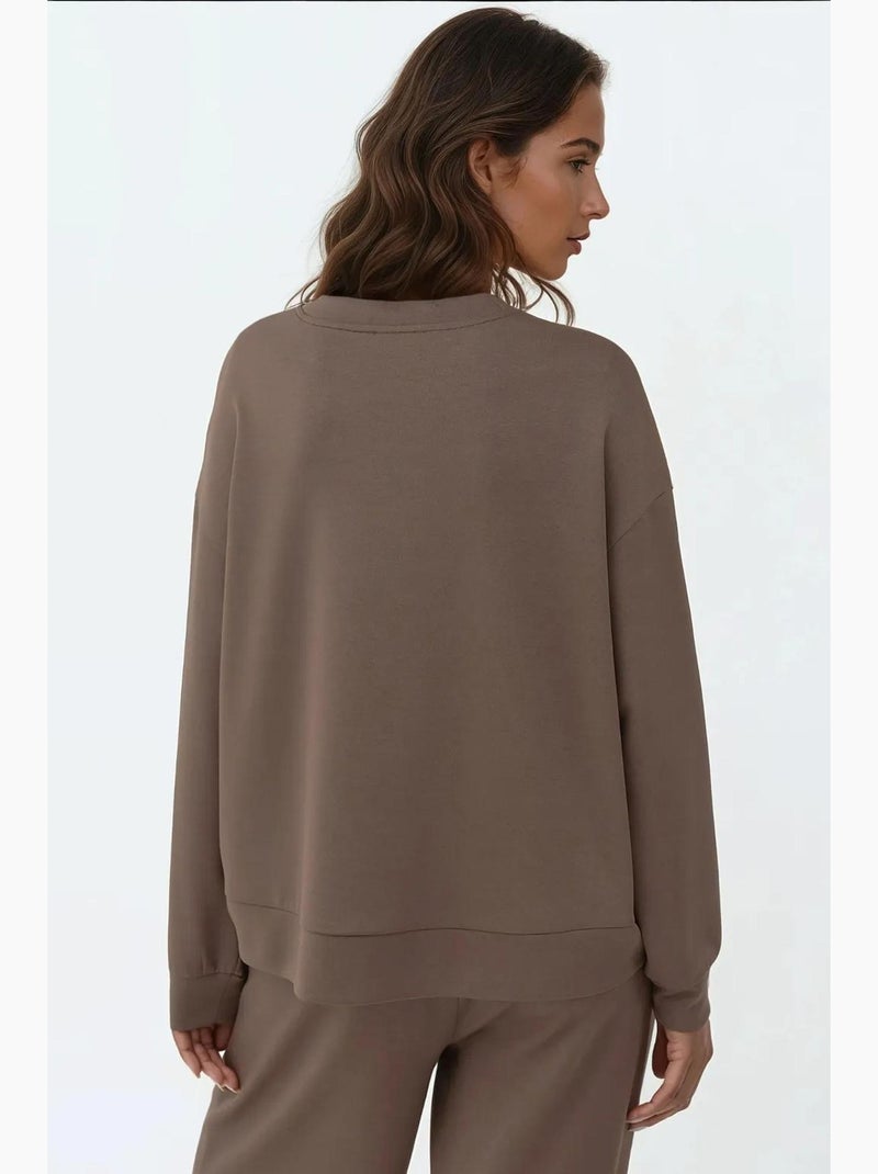 Sudadera básica de tacto suave hiccup Marrón claro - Kiabi