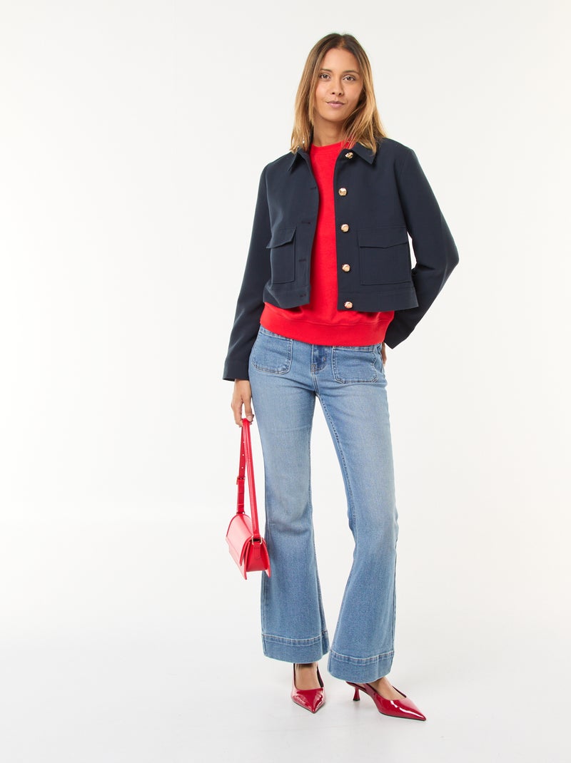 Sudadera básica en felpa francesa Rojo - Kiabi