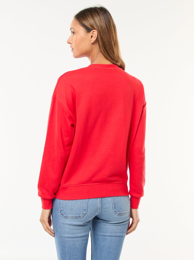 Sudadera básica en felpa francesa Rojo - Kiabi