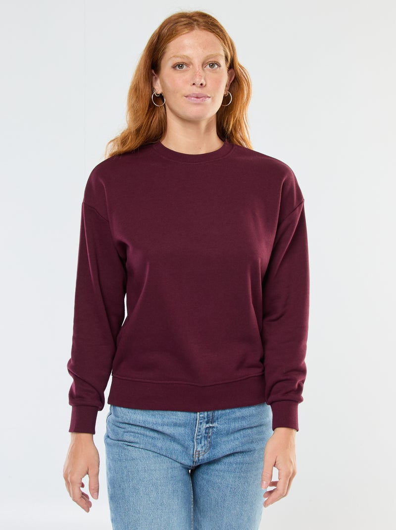 Sudadera básica en felpa francesa Rojo - Kiabi