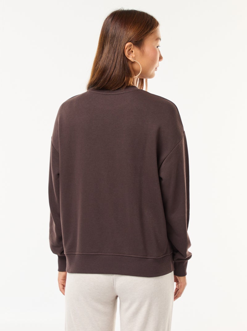 Sudadera básica en felpa Marron - Kiabi