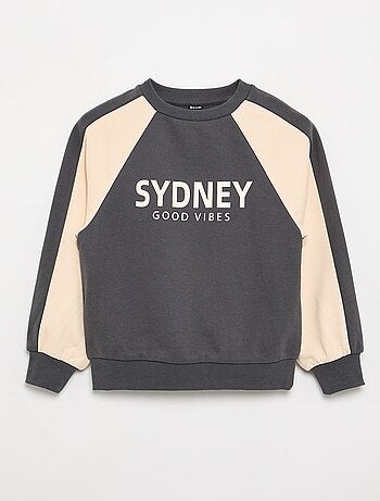 Sudadera bicolor con estampado