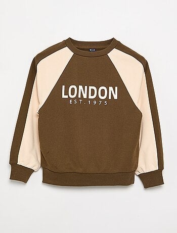 Sudadera bicolor con estampado