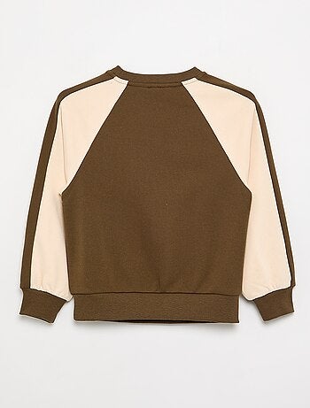 Sudadera bicolor con estampado