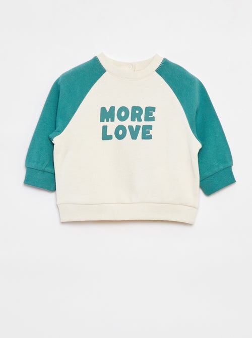 Sudadera bicolor con mensaje - Kiabi