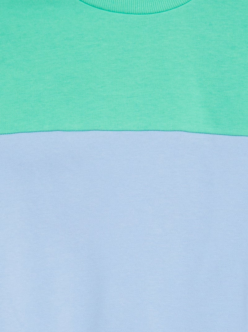 Sudadera bicolor de manga larga AZUL - Kiabi