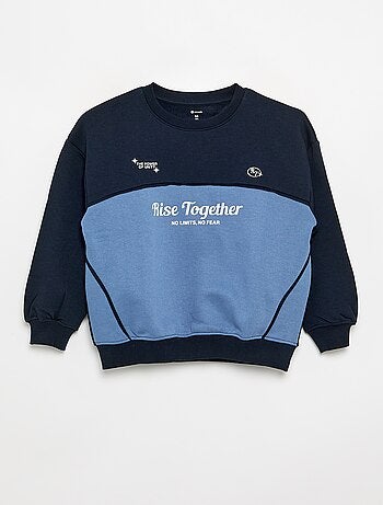 Sudadera bicolor de manga larga
