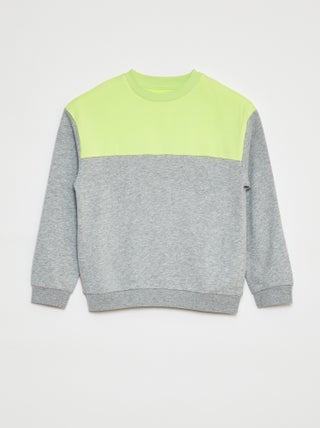 Sudadera bicolor de manga larga