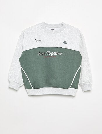 Sudadera bicolor de manga larga