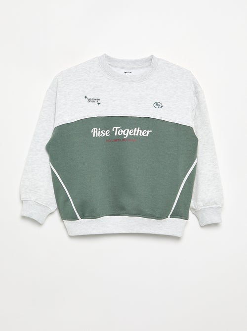 Sudadera bicolor de manga larga - Kiabi