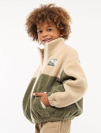 Sudadera bicolor de punto bouclé