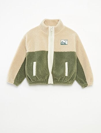 Sudadera bicolor de punto bouclé