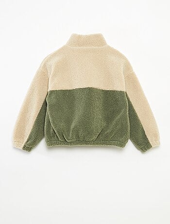 Sudadera bicolor de punto bouclé
