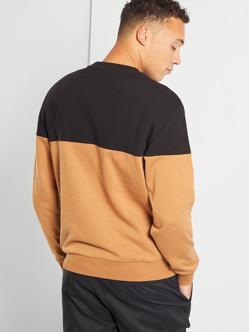 Sudadera bicolor en dos materiales MARRON Kiabi 15.00€
