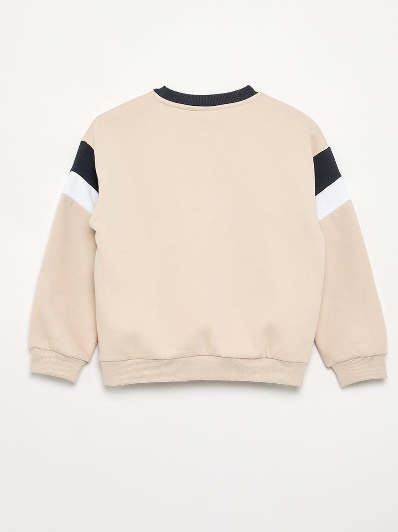 Sudadera 'Bluey' con cuello contrastado Beige - Kiabi