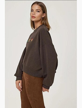 Sudadera bordada con cuello redondo hiccup
