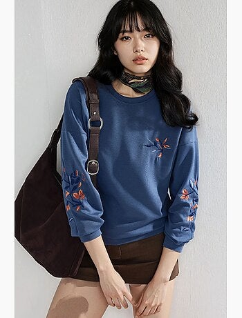 Sudadera bordada con cuello redondo y ajuste cómodo hiccup
