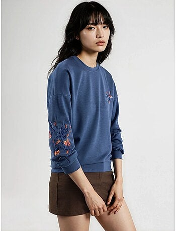 Sudadera bordada con cuello redondo y ajuste cómodo hiccup