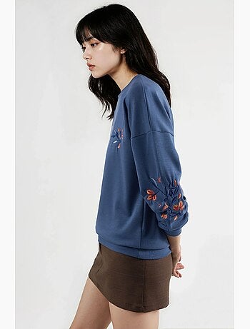 Sudadera bordada con cuello redondo y ajuste cómodo hiccup
