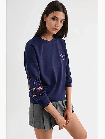 Sudadera bordada con cuello redondo y ajuste cómodo hiccup