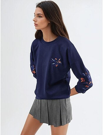 Sudadera bordada con cuello redondo y ajuste cómodo hiccup