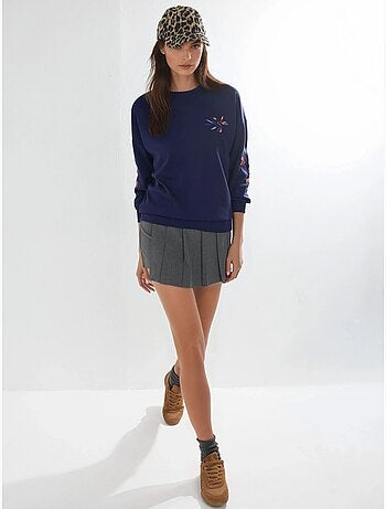 Sudadera bordada con cuello redondo y ajuste cómodo hiccup