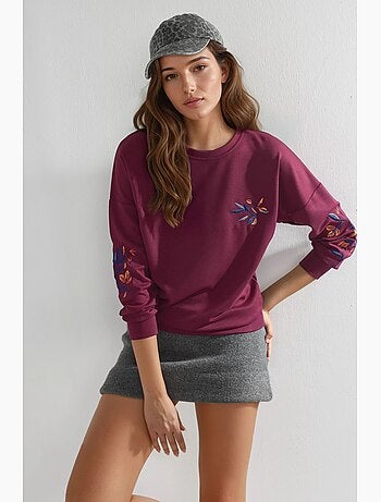 Sudadera bordada con cuello redondo y ajuste cómodo hiccup