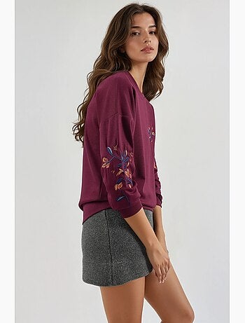 Sudadera bordada con cuello redondo y ajuste cómodo hiccup