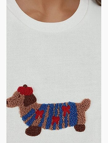 Sudadera bordada de cuello redondo de gran tamaño hiccup