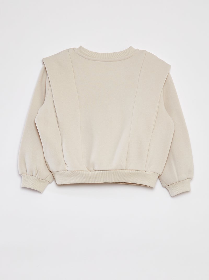 Sudadera cálida de chándal con hombros de fantasía GRIS - Kiabi