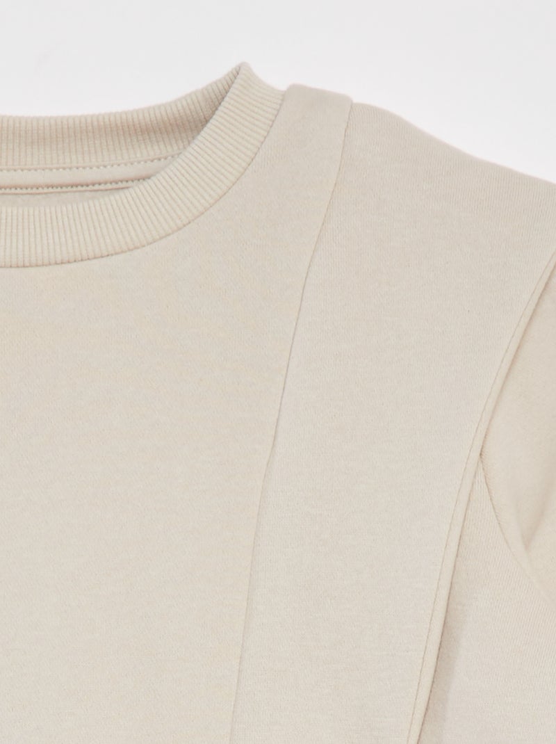 Sudadera cálida de chándal con hombros de fantasía GRIS - Kiabi