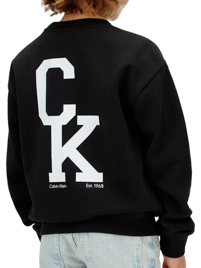 Sudadera calvin klein jeans para niño con cuello redondo relajado Negro - Kiabi