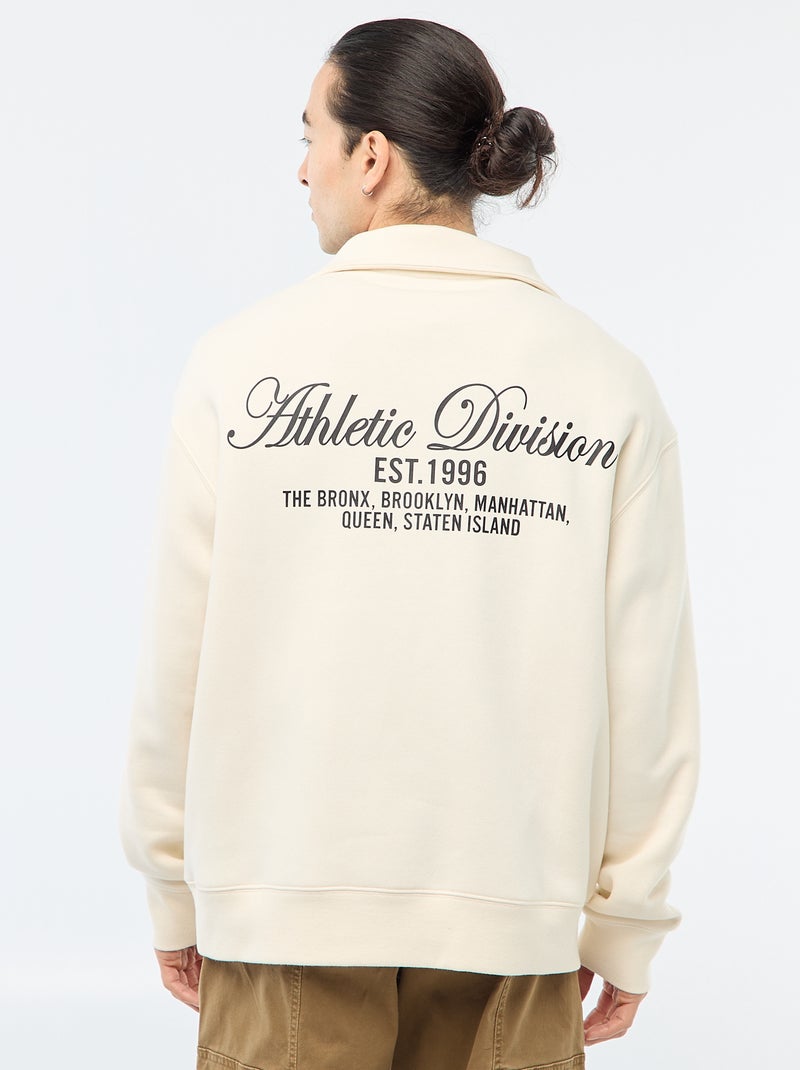 Sudadera camionero de felpa Beige - Kiabi