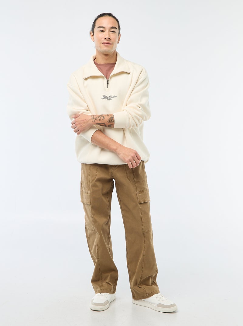 Sudadera camionero de felpa Beige - Kiabi