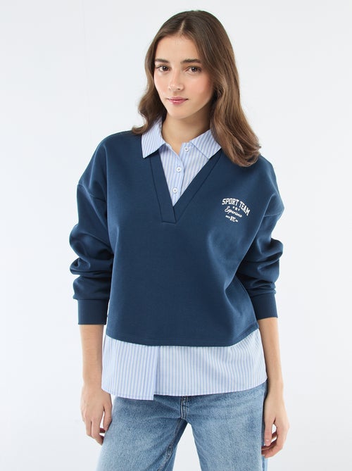 Sudadera camisa 2 en 1 - Kiabi