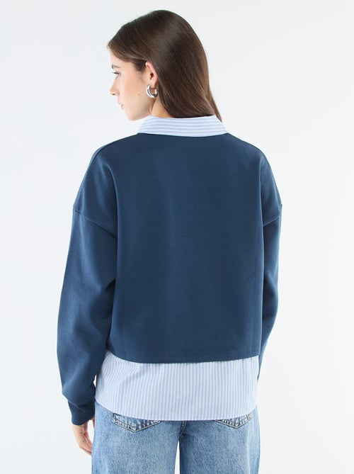 Sudadera camisa 2 en 1 - Kiabi