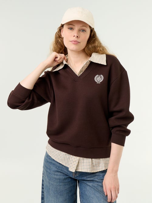 Sudadera camisa 2 en 1 - Kiabi