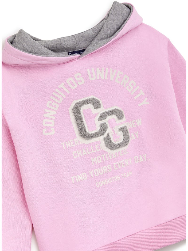 Sudadera Capucha Algodón Interior Afelpado Conguitos Rosa - Kiabi