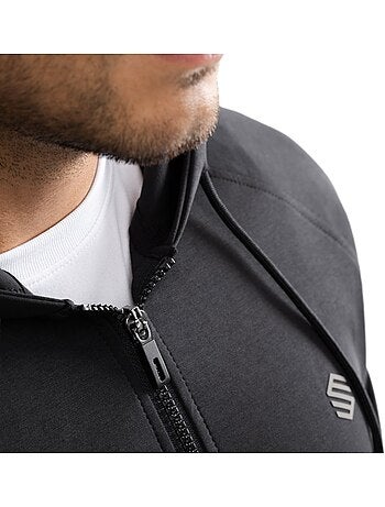 Sudadera capucha cremallera entrenamiento hombre fitness hombre intrepid