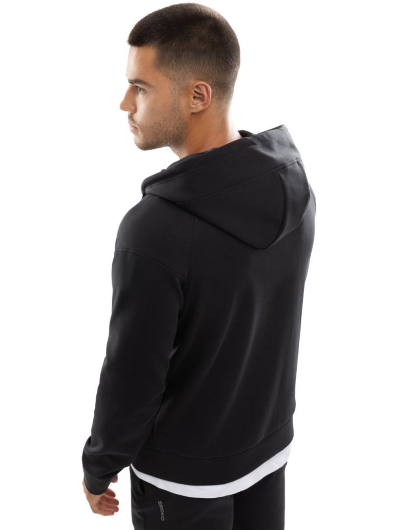 Sudadera capucha cremallera entrenamiento hombre fitness hombre intrepid Negro - Kiabi