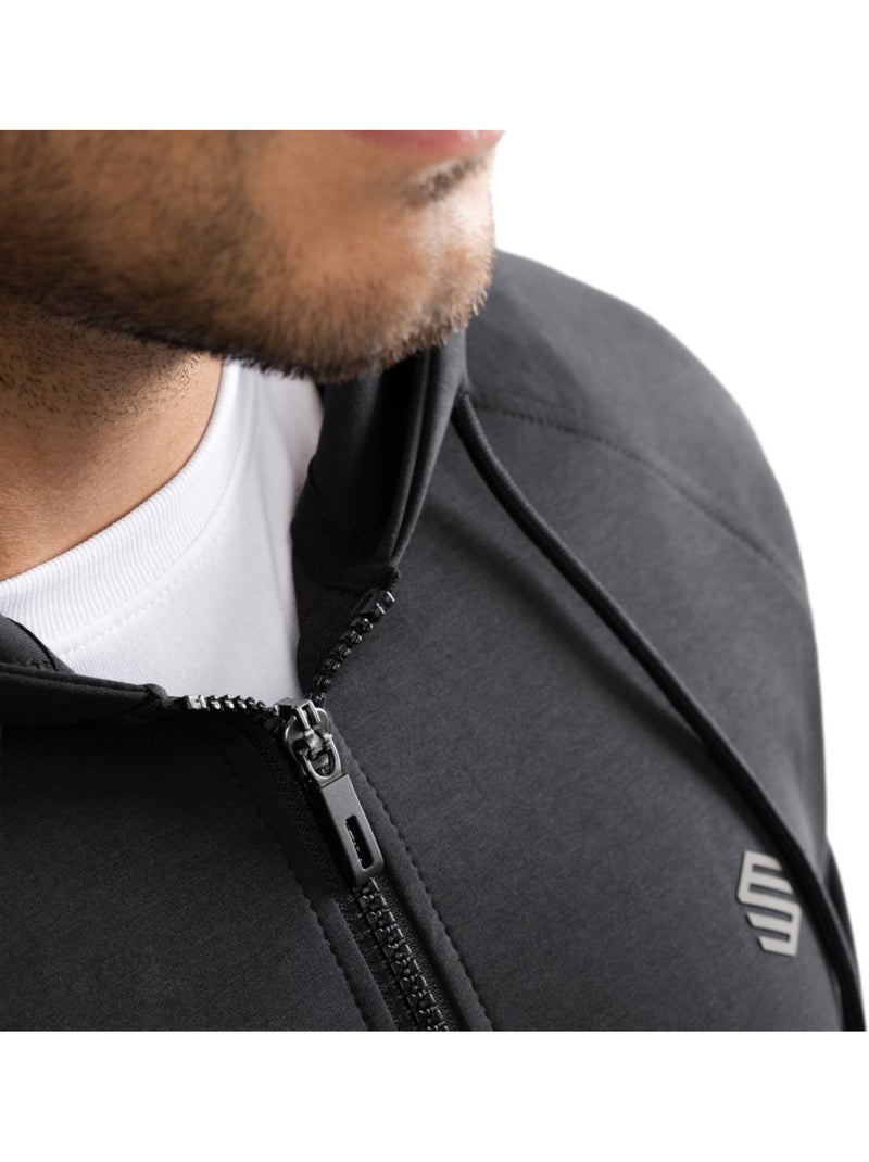 Sudadera capucha cremallera entrenamiento hombre fitness hombre intrepid Negro - Kiabi
