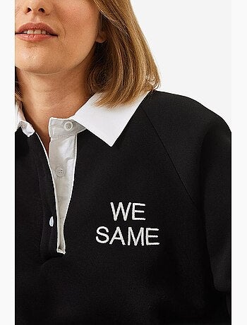 Sudadera cepillada de tres capas con cuello polo lucci